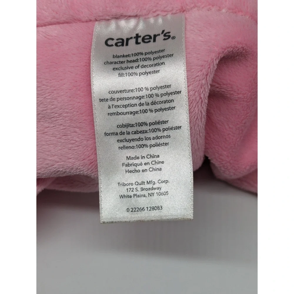 Carters Elephant Bow Pink White‎ Polka Dots Baby Girl Security Blanket Lovey 13